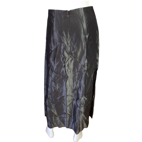 Vintage Jessica McClintock Gunne Sax Satin Maxi Skirt Black Size 5 - Picture 3 of 5
